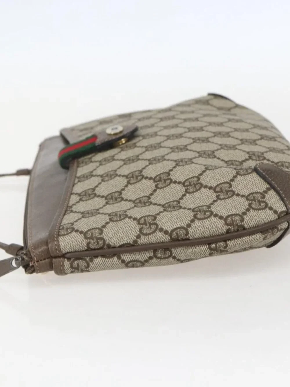 GUCCI GG Supreme Web Sherry Line Shoulder Bag PVC Beige 39 02 026 Auth ka1189 - Picture 4 of 16